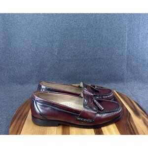 Vtg GH Bass Harrison Tassel Loafers Mens Size 10D Burgundy Leather Dress Shoes